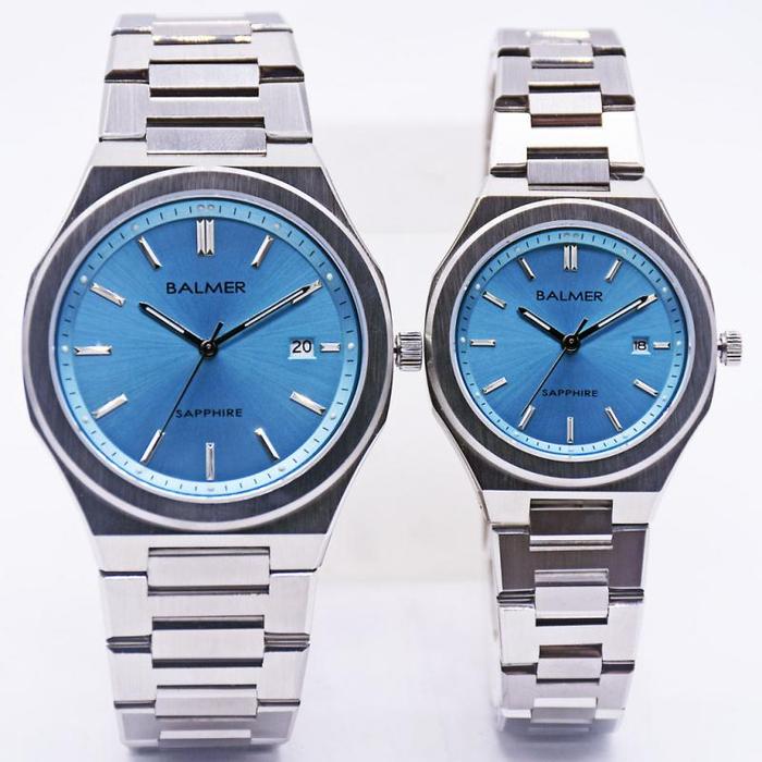 jam tangan couple Balmer B.2710MS,LS Silver Blue
