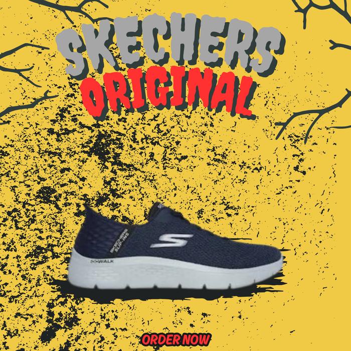 Sepatu Skechers Go Walk Flex 2 Navy Black Men's ( 216510/NVBK ) Original