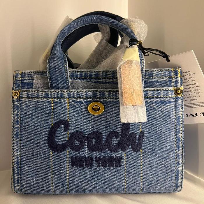 Coach denim satchel shoulder bag
