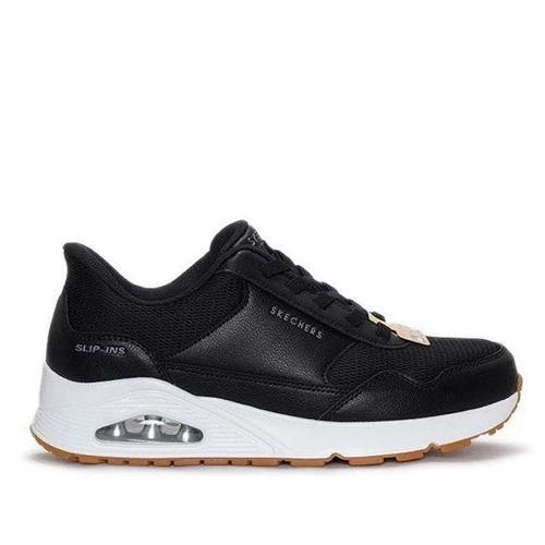 Skechers Slip-Ins Uno Men's Sneaker - Black Original SKE183022BLK Sepatu Flat Pria Kerja dengan Desa