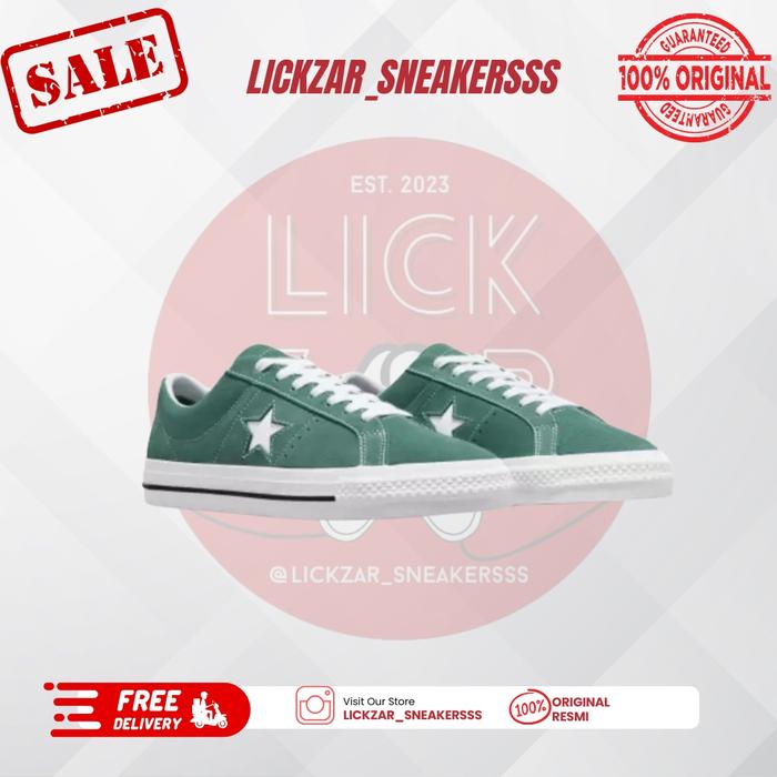 CONVERSE One Star Pro OX SUEDE ADMIRAL ELM GREEN ORIGINAL RESMI PT MAP