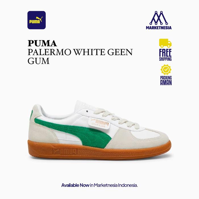 Puma Palermo White Green Gum 100% Original BNIB