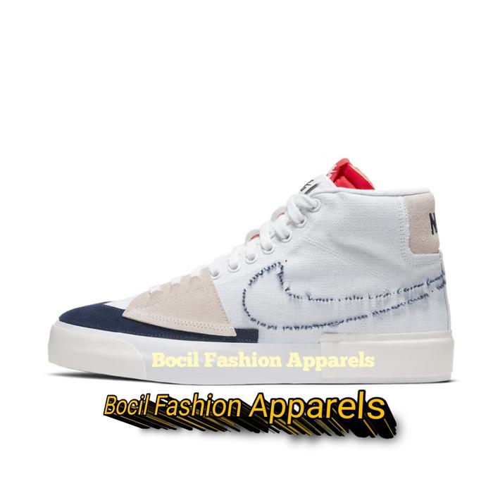 Sepatu Nike SB Zoom Blazer 77 Mid OG Edge Pack White Navy [ 100% BNIB ] Brand New Include Box