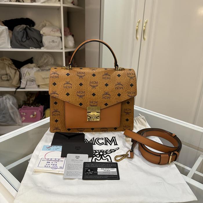 𝙋𝙍𝙀𝙇𝙊𝙑𝙀𝘿 MCM Authentic Patricia Satchel Medium Sling Bag Top Handle Branded Tas Wanita