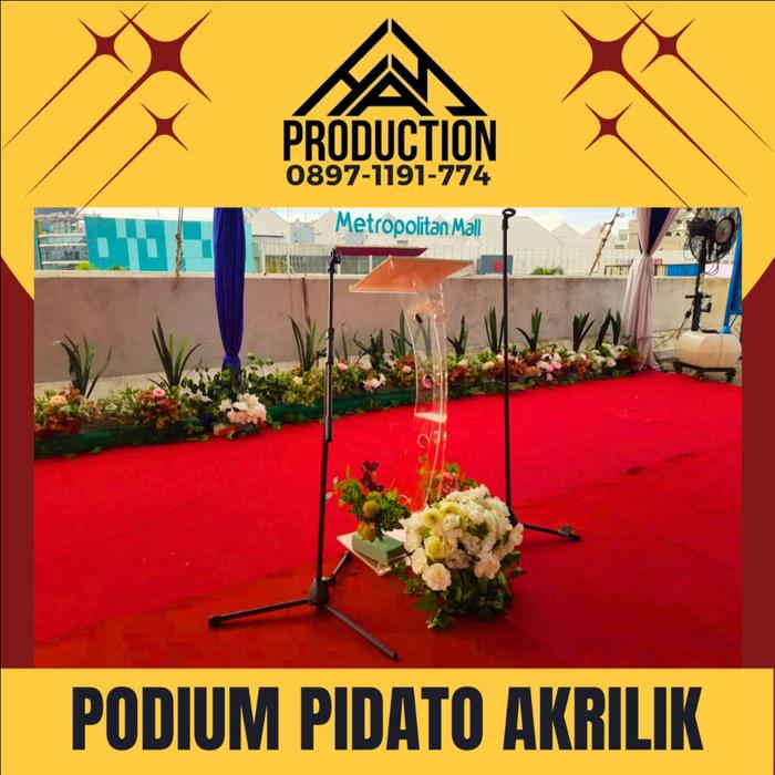 sewa podium pidato akrilik bazar event pensi