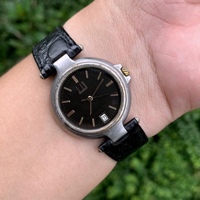 BRANDED VINTAGE ! jam tangan Alfred Dunhill Millenium swiss made wpq quartz ETA 955 mewah jadul anti