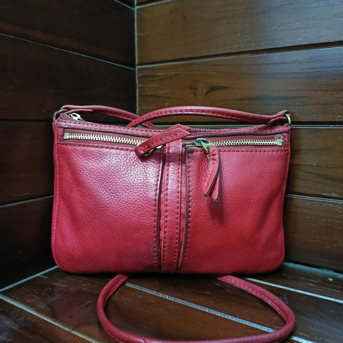 Red  Fosil  crossbody bag