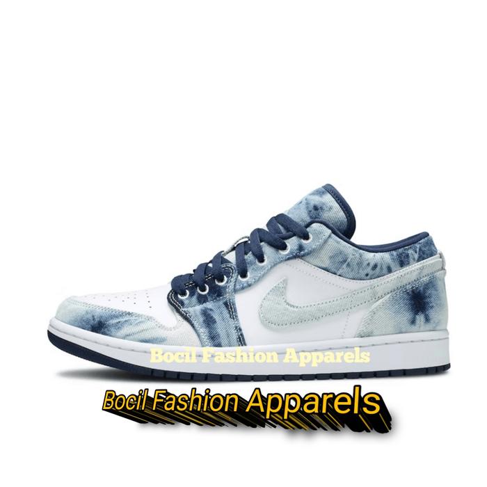 Sepatu Nike Air Jordan AJ 1 Low Washed Denim Ice Blue [ 100% BNIB ] Brand New Include Box