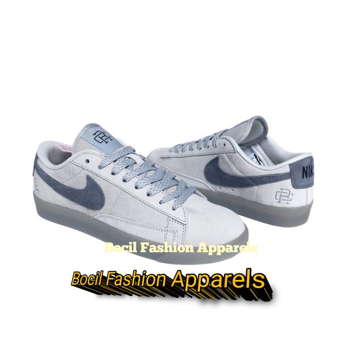 Sepatu Nike SB Zoom Blazer Low Reigning Champ Grey Suede [ 100% BNIB ] Brand New Include Box