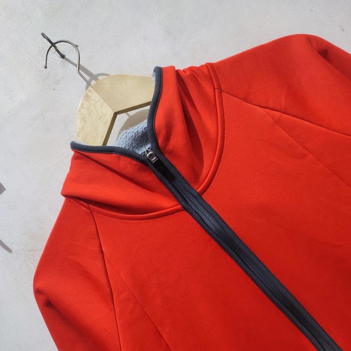 Hoodie Zipper Uniqlo Softshell Basic Orange