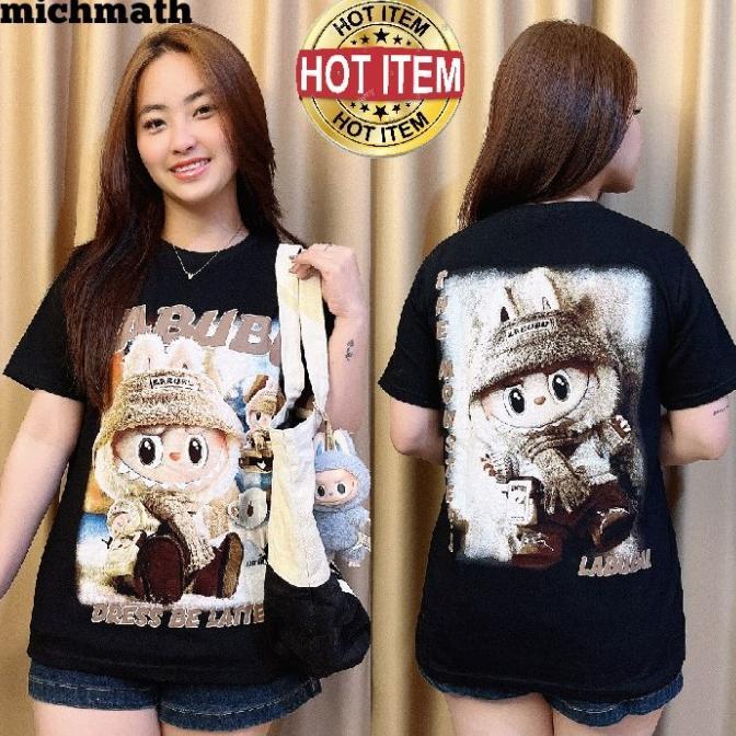 Kaos katun LABUBU cowok cewek anak dan dewasa baju bangkok pop mart mainan anak viral toys boneka to