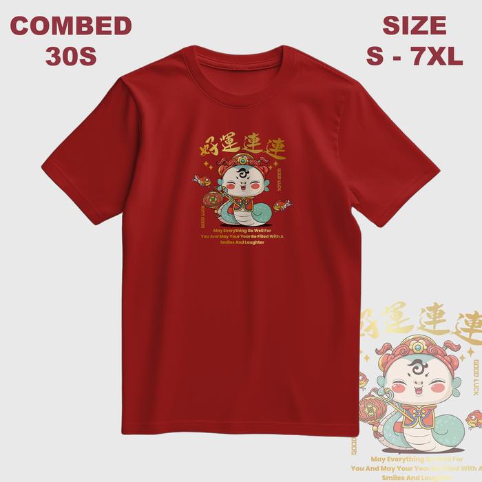 Kaos Imlek Dewasa Pria Wanita Baju Sincia Couple Keluarga Imlek Shio Ular Jumbo