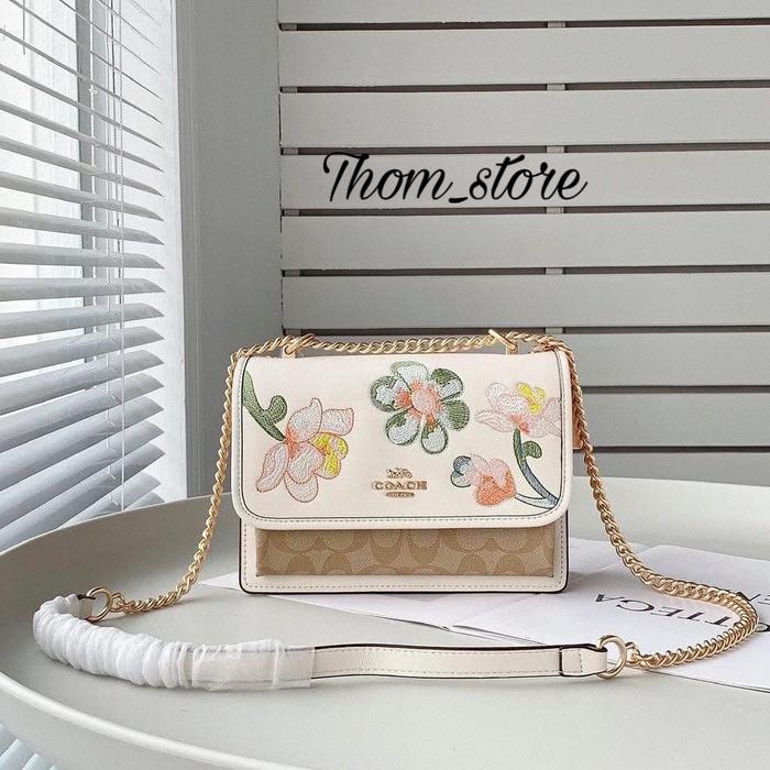 TAS WANITA CH C9230 KLARE CROSSBODY BAG W FLORAL EMBROIDERY