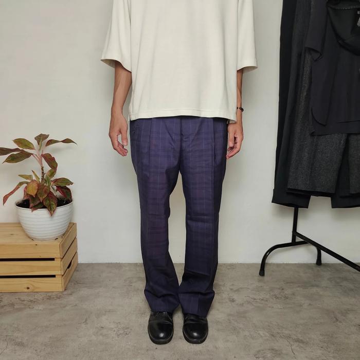 (ETRNL-184) Julius Plaid Navy Trouser Pants