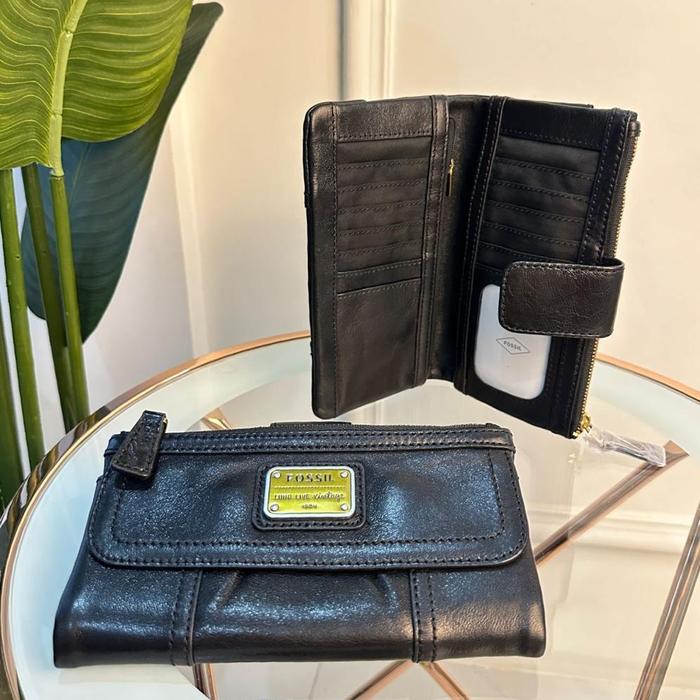 Dompet Fossil Emory Black Vintage