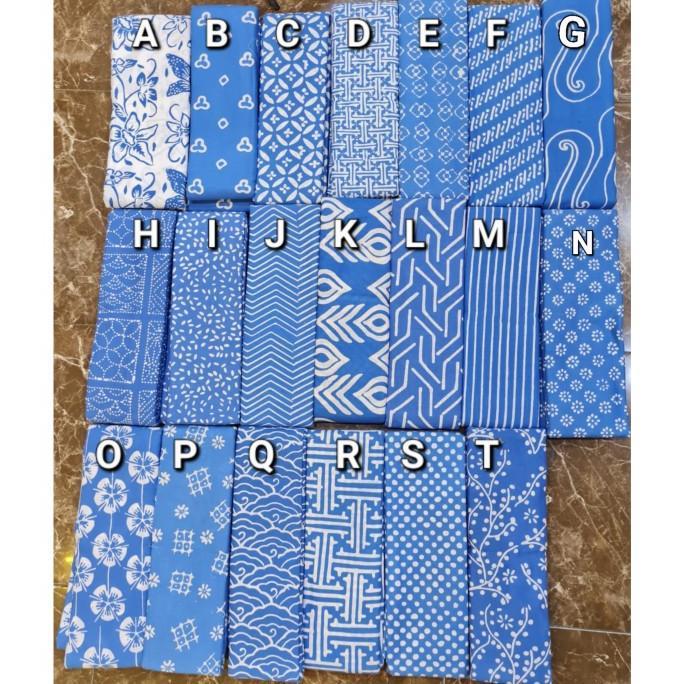 KAIN BATIK CAP GARUTAN WARNA BIRU LAUT