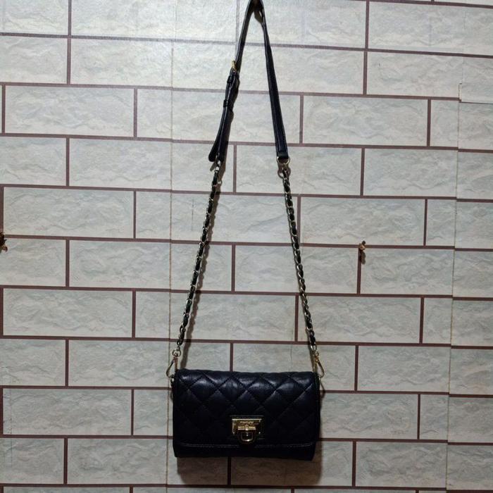 Tas Selempang Kulit Asli DKNY/ Prelove Tas Pesta Kulit Asli / Tas Rantai Kulit Asli / GENUINE LEATHE
