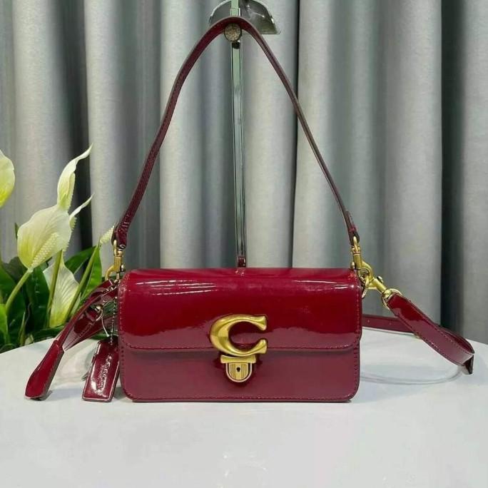 Tas Coach CE761 Studio Baguette Bag In Leather Red