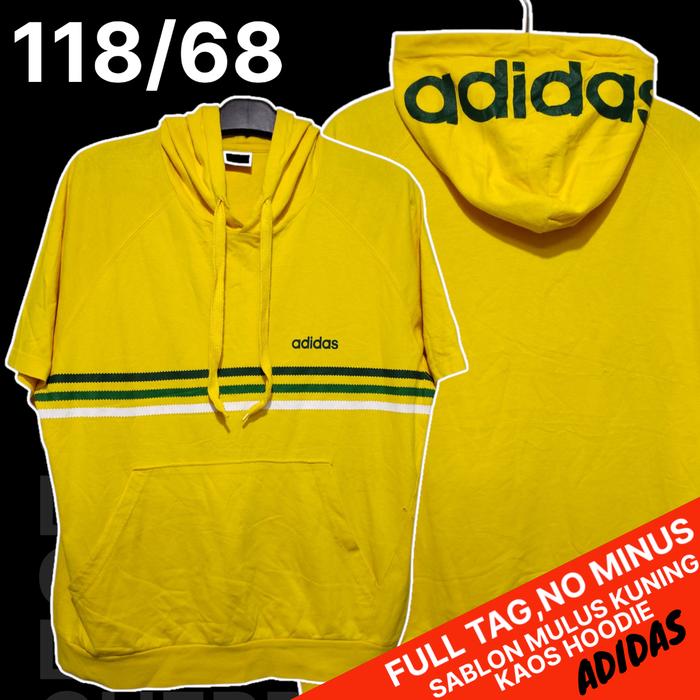 Baju/Hoodie Kuning Adidas Lengan Pendek/Crewneck Kuning Adidas , Bekas