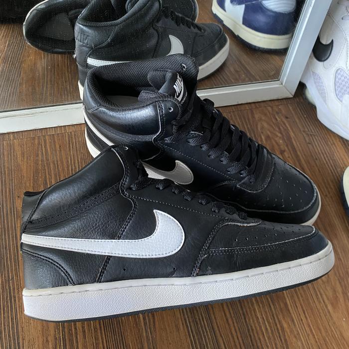 Nike court vision mid black white casual original murah - sneakers second market