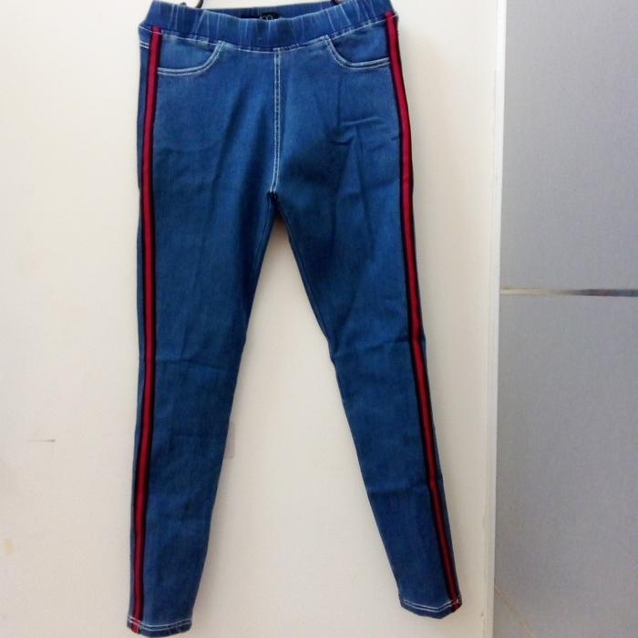 celana jeans wanita merk W2000 ukuran XL pinggang karet
