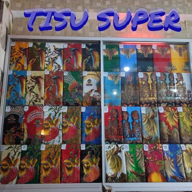 Kain Batik Asli Sorong Papua Motif Halus Bahan Tisu Meteran kode B