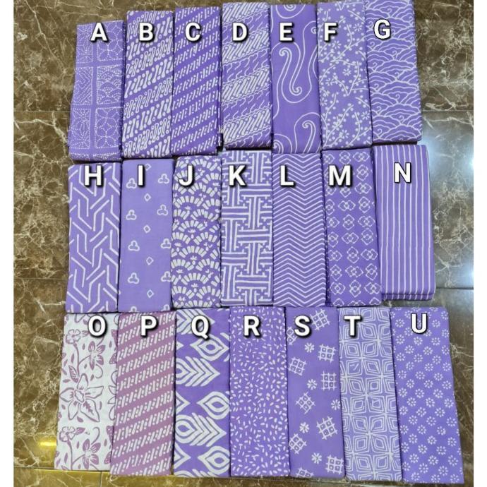 KAIN BATIK CAP GARUTAN WARNA UNGU PASTEL