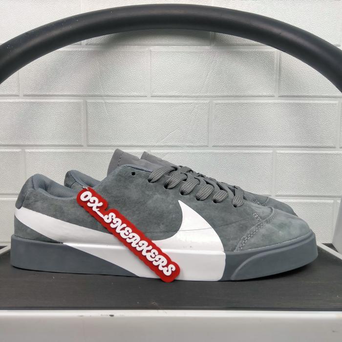 sepatu sneakers NK blazer city low lx grey black