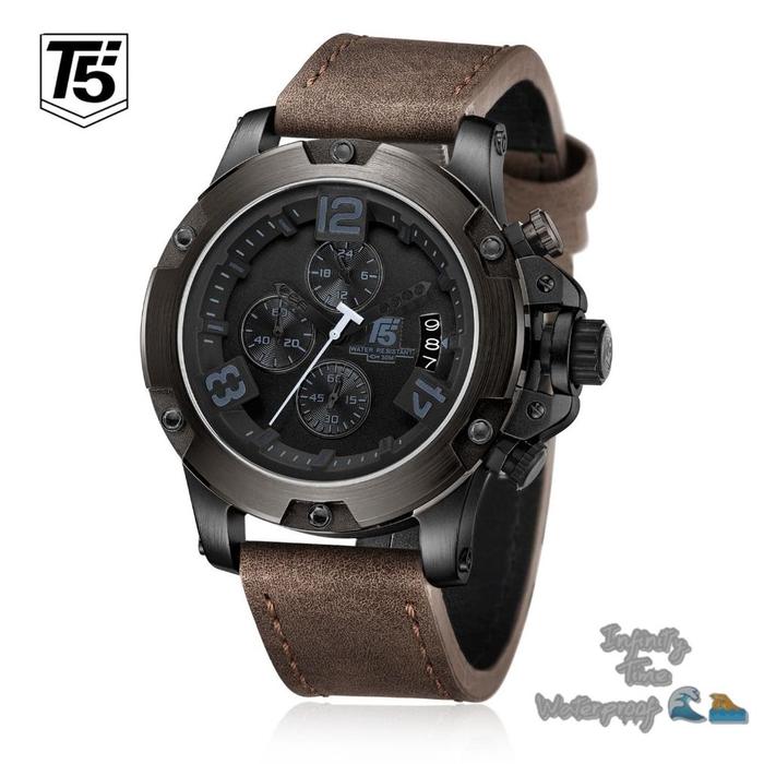 Jam Tangan Cowok T5 H3638G H3638 3638 Chrono Dan Tanggal Aktif Kualitas Original Waterproof