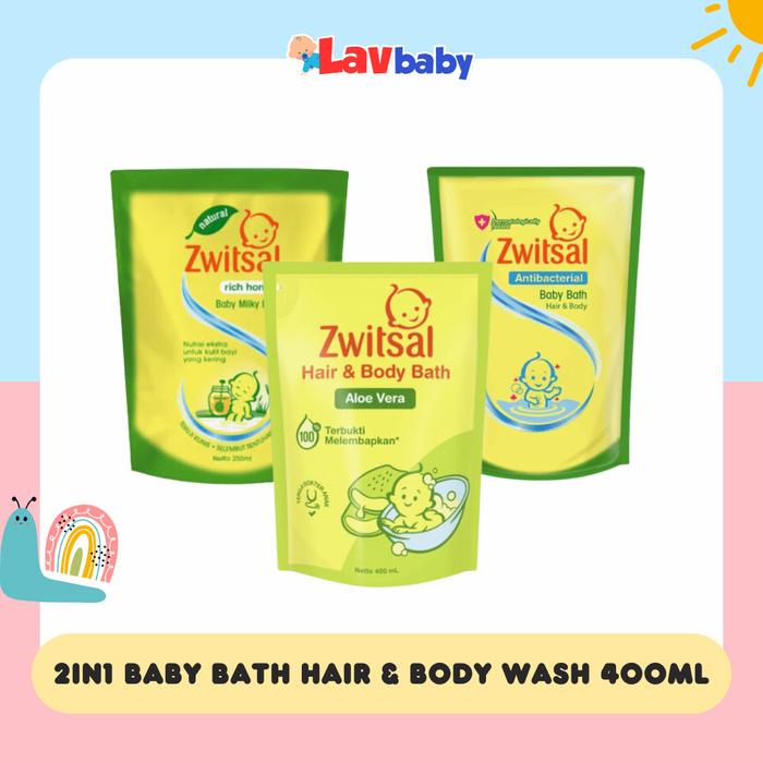 Zwitsal 2in1 Baby Bath Hair & Body Wash Sampo Sabun Bayi 450ml