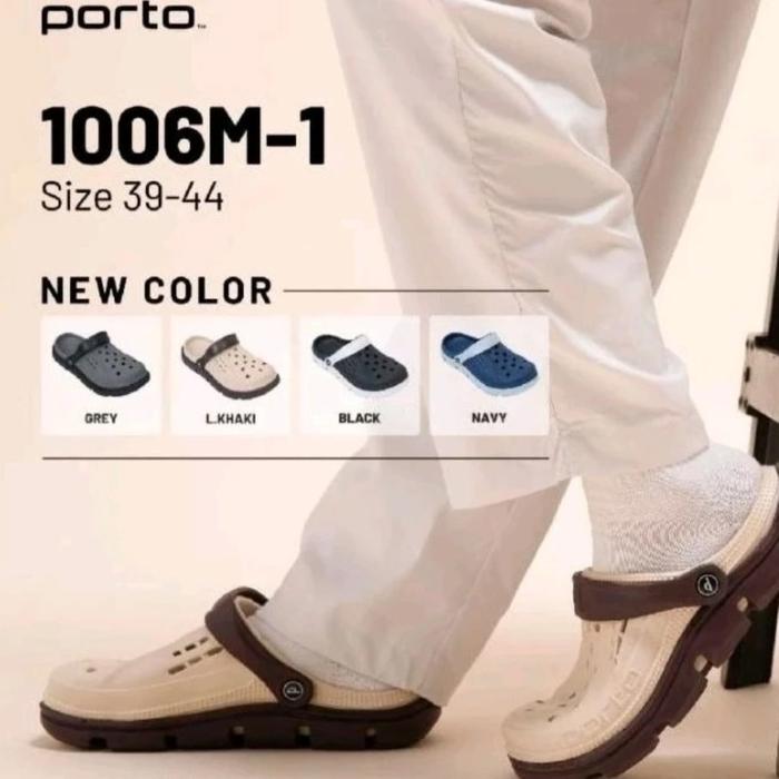 Sandal sepatu pria cowok ala crocs. Anti air, anti slip. Empuk. 1006M-1