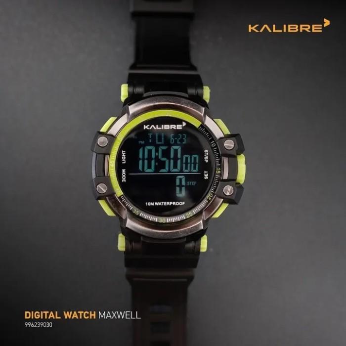 Jam Tangan Pria Kalibre Maxwell 996289 030 Black Green Original Digital Watch