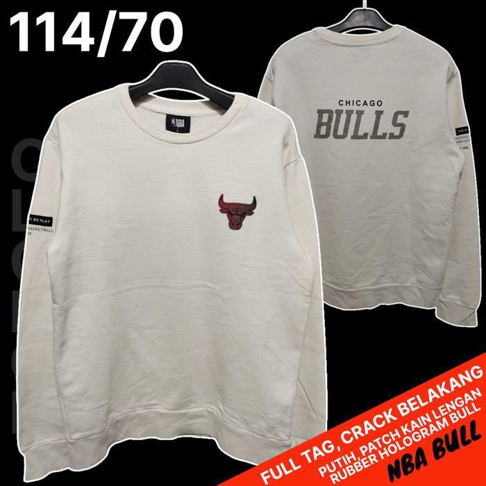 Sweater NBA Jordan Bull/Crewneck Putih Chicago Bull/CN Putih Ba, Bekas
