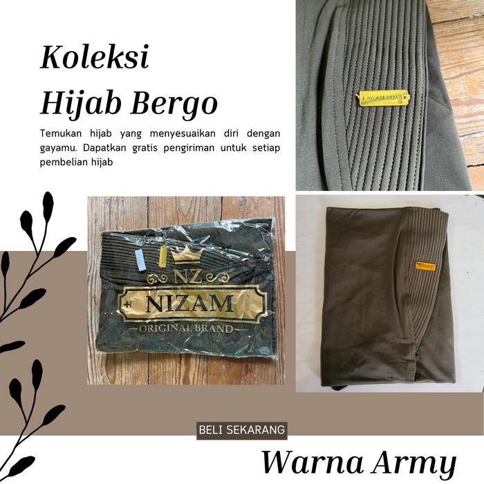 Nizam Hijab Bergo Warna Army