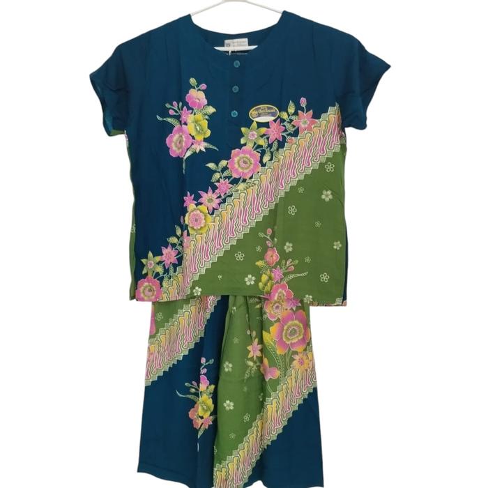 Setelan / stelan celana kulot baju tidur wanita bahan katun rayon piyama / pajamas lengan pendek cel