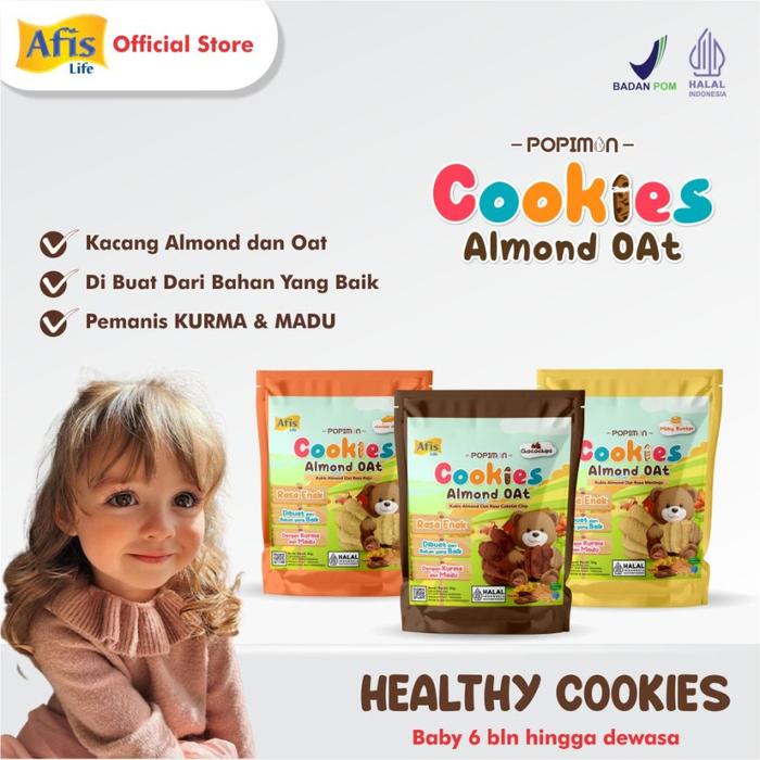 Afis Popimon Cookies Almond Oat 50 gr