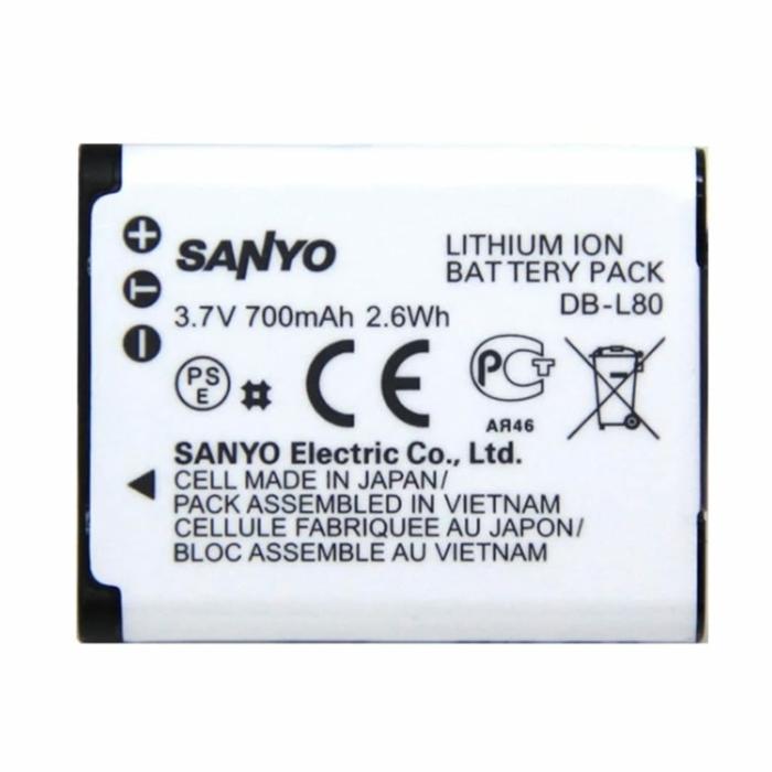 Batrai Sanyo DBL 80 for Xacti Cg10,X1200, Cg100, Cg102, Cg20, Cs1, Gh1, Gh2