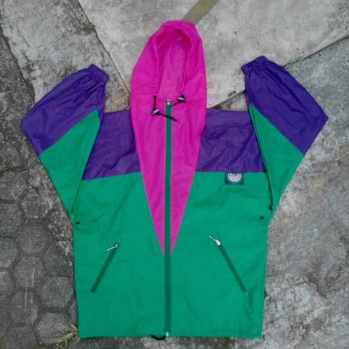 jaket kway vintage 3 tone pocketable second