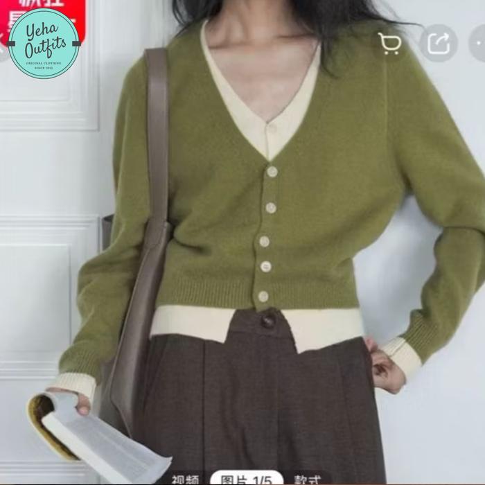 Ditto Baju Long Cardigan Outer Polos Wanita Muslim Korea Murah