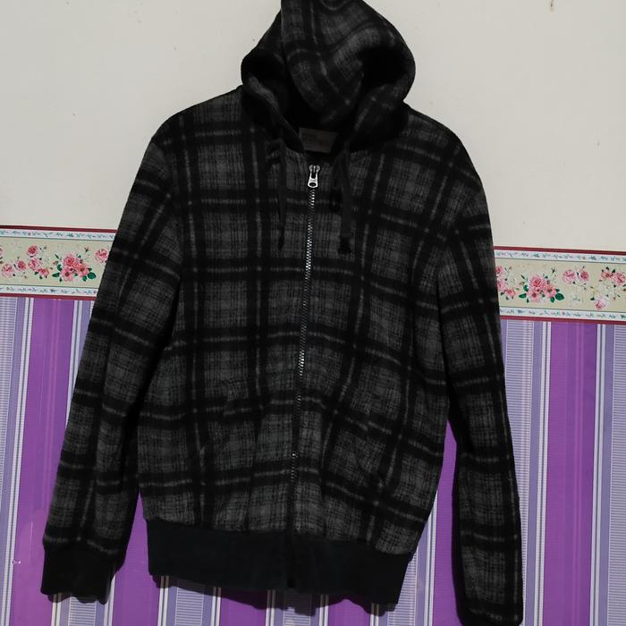 jaket hoodie brand basic house tartan