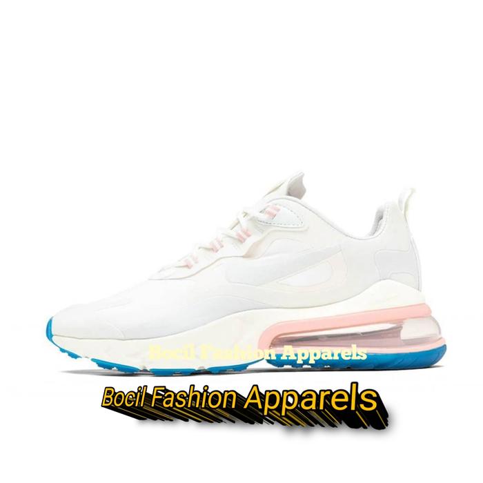Sepatu Nike Air Max 270 React White Summit Blue Aqua Women [ 100% BNIB ] Brand New Include Box