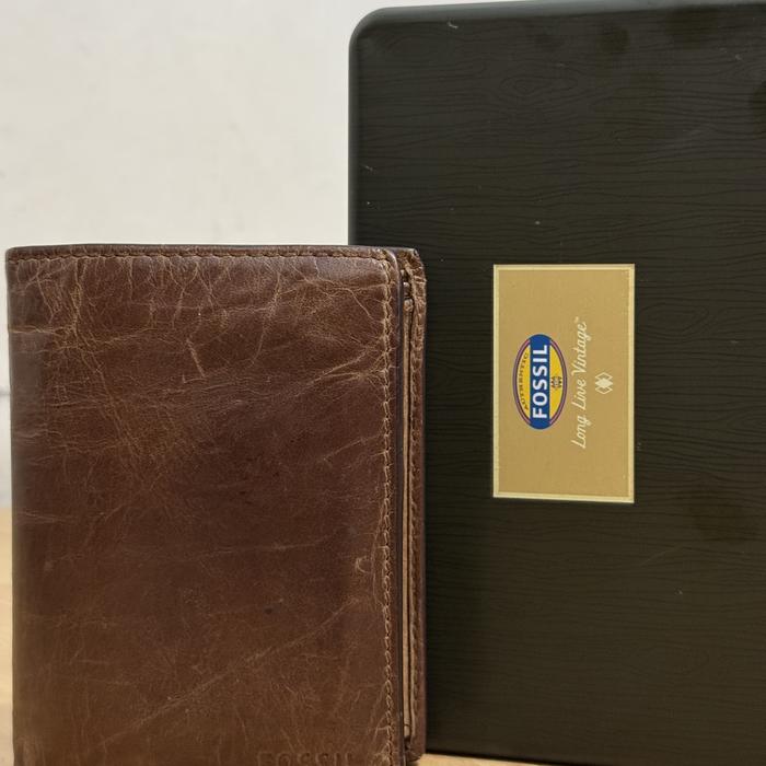 Dompet Fossil brown vintage Autentic - Leather
