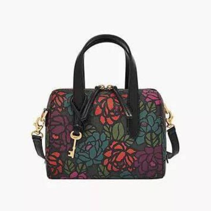 Fossil Sydney Mini Satchel Dark Floral