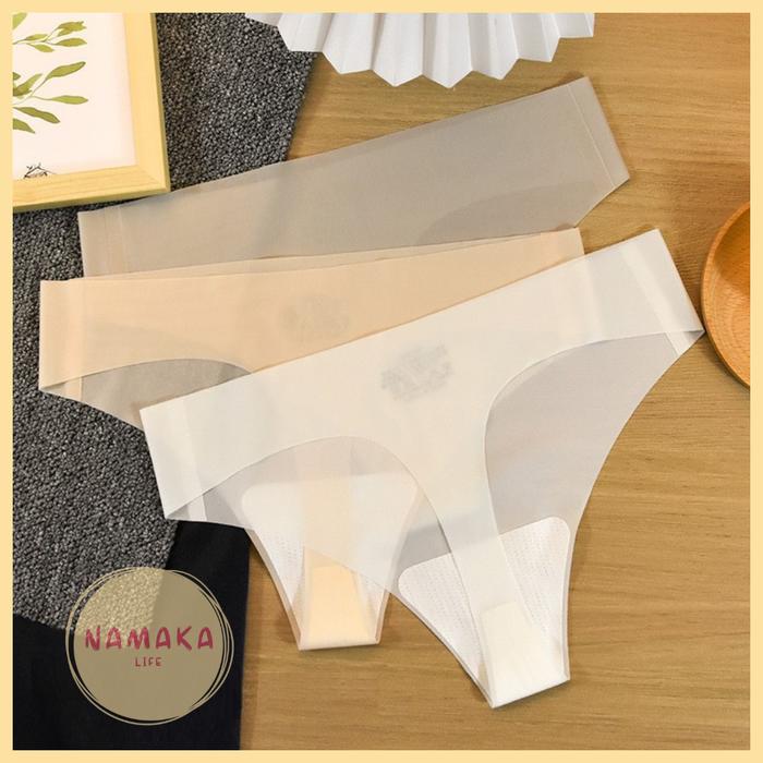 NL CELANA THONG WANITA SEXY PANTIES SEKSI HOT PEREMPUAN SEAMLESS TIPIS LEMBUT ADEM KUALITAS LENTUR D