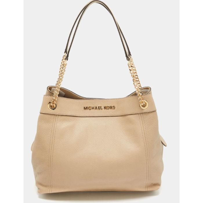 Tas Wanita Original MK Jet Set Item Large Chain Shoulder Tote Leather Bag Bisque Creme