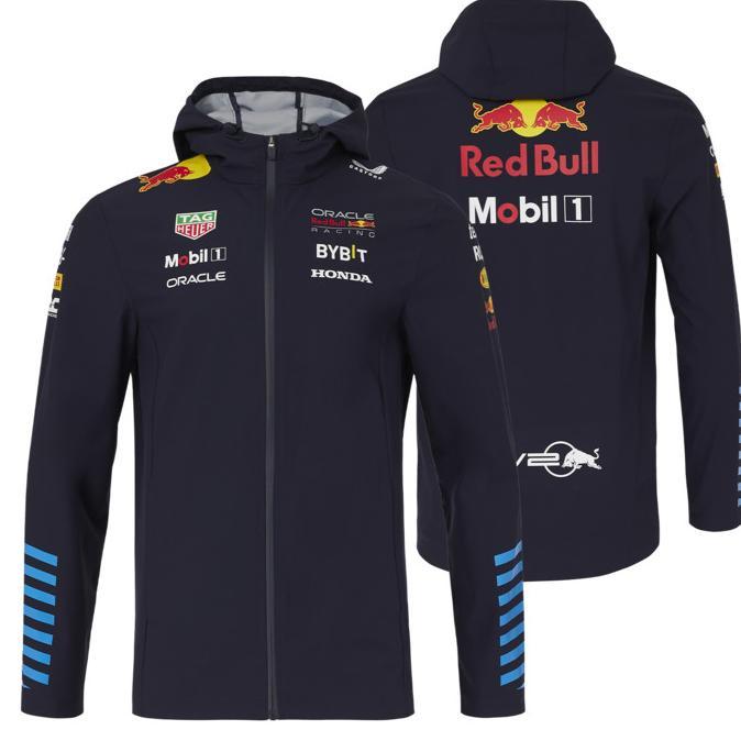 Red Bull Racing F1 2024 Unisex Rain Jacket. Jaket Hujan Pria Wanita