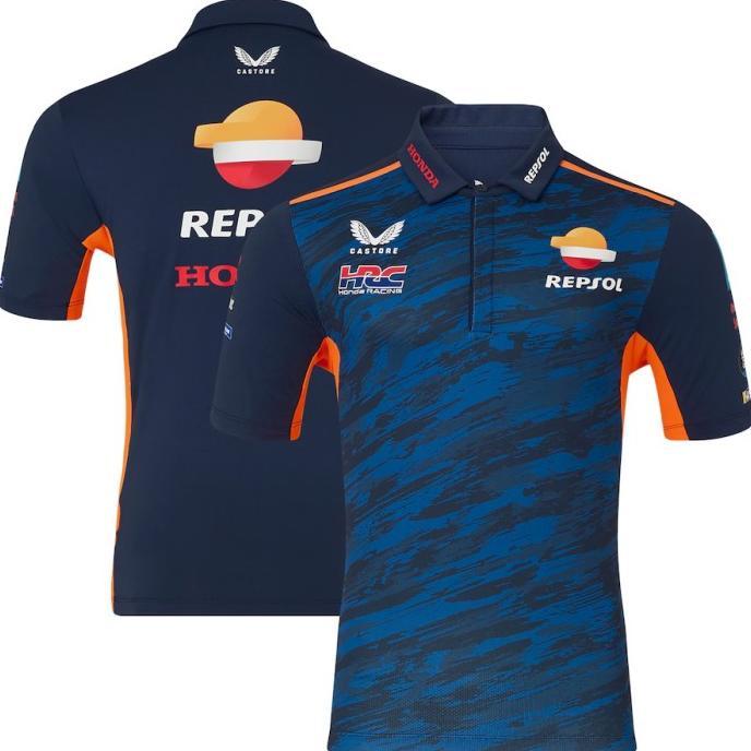 Repsol Honda MotoGP 2024 Team Polo. Kaos Polo Unisex Pria Wanita