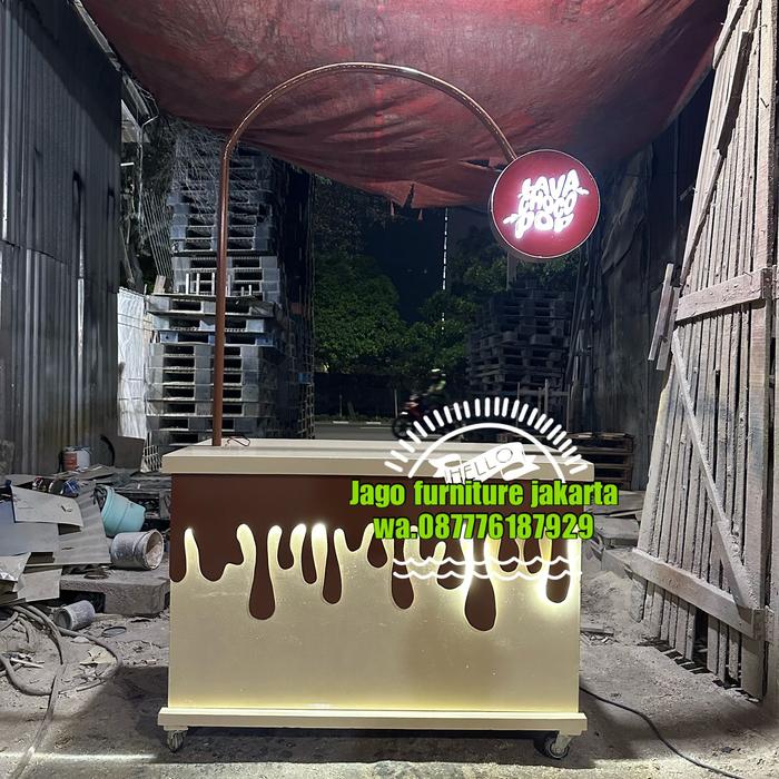 gerobak bongkar pasang ,gerobak es treh manis solo, gerobak es kelapa, gerobak es kopi