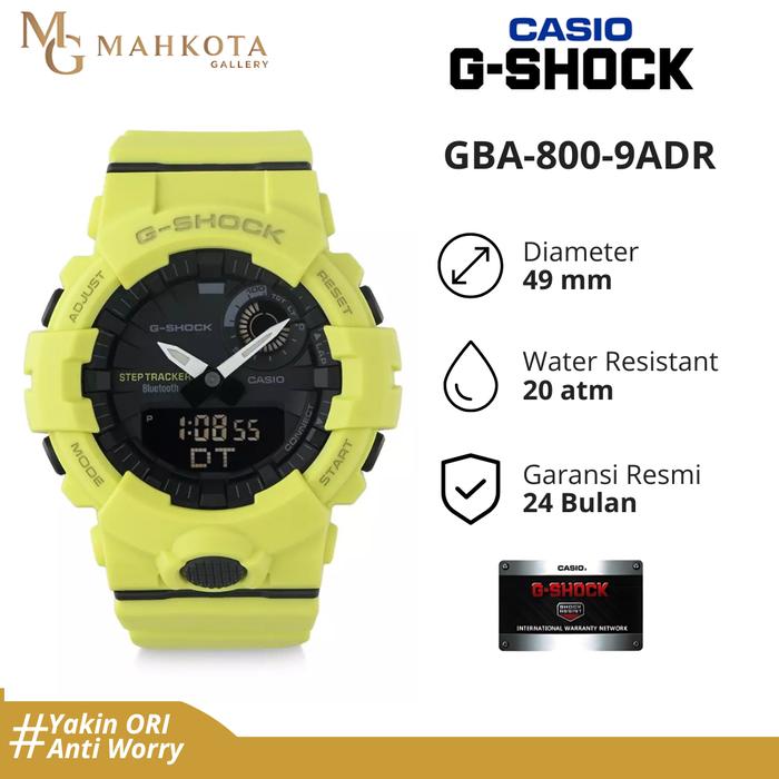 Jam Tangan Pria Casio G-SHOCK GBA-800-9ADR Analog-Digital Strap Karet Original dan Bergaransi