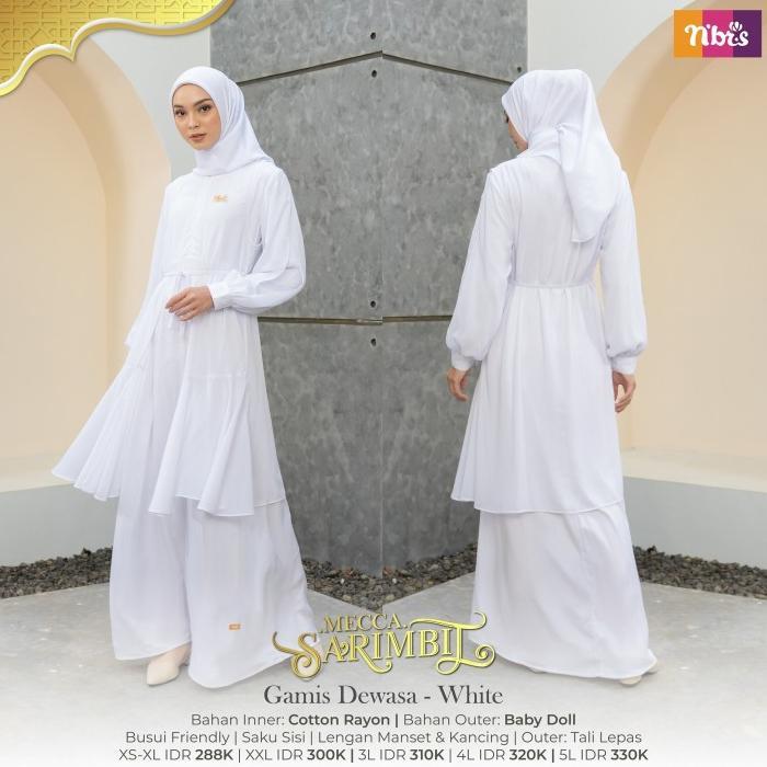 Gamis Putih Nibras Mecca Promo Diskon 50% Baju Manasik Umroh Couple Keluarga Putihaq